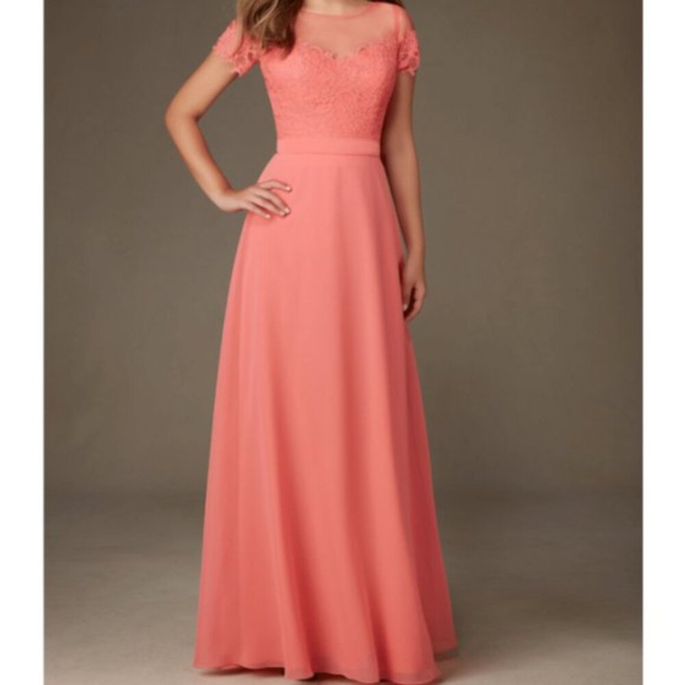 Mori Lee Madeline Gardner Bridesmaids Dress Pink